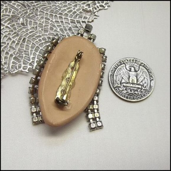 1950s Art Deco Flapper Lady Bisque Porcelain Vintage Face Brooch - Picture 7 of 7